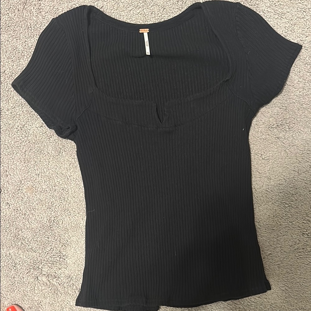 Black Ribbed Women's Top